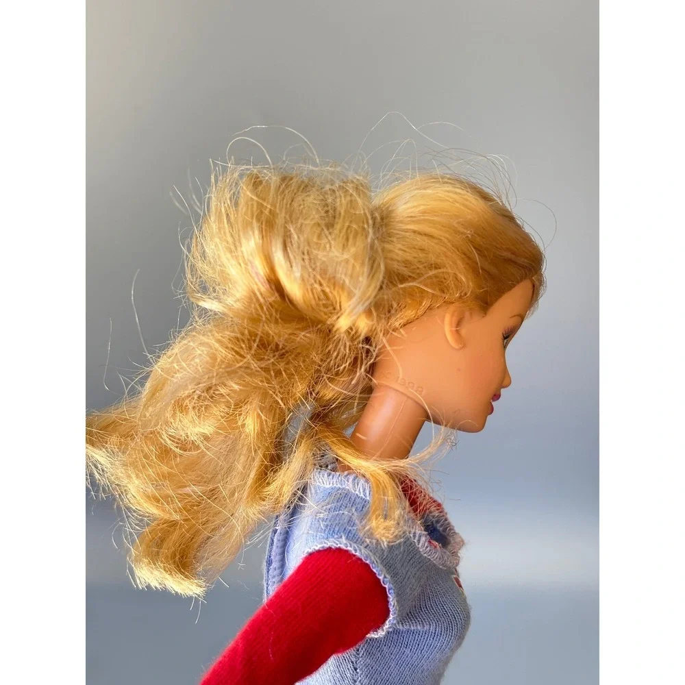 Vtg 1999 Mattel‎ Barbie Doll Winter Snowman Pajamas Blue Red Knit Top Snowflake